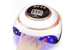 WISDOMPARK UV Nail Lamp 180W, Professional Led Light for Fast Curing Dryer with 57pcs Beads 4 Timers Gel for Polish Kit Home Salon Art Tools