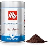 illy Decaf Ground Espresso Coffee, Classico Medium Roast, 8.8 oz | 100% Arabica, Premium Italian Coffee, Pre-Ground for Espresso Machines