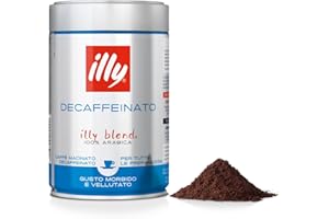 illy Ground Coffee Espresso - 100% Arabica Coffee Ground – Classico Decaf Roast - Notes of Caramel, Toasted Bread & Chocolate - Rich Aromatic Profile - Precise Roast - No Preservatives – 8.8 Ounce