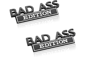 2Pcs Bad Ass Edition Emblem, 3D Chrome Letters Badge Car Sticker and Decal, Car Fender Bumper Hood Trunk Door Car Exterior Em