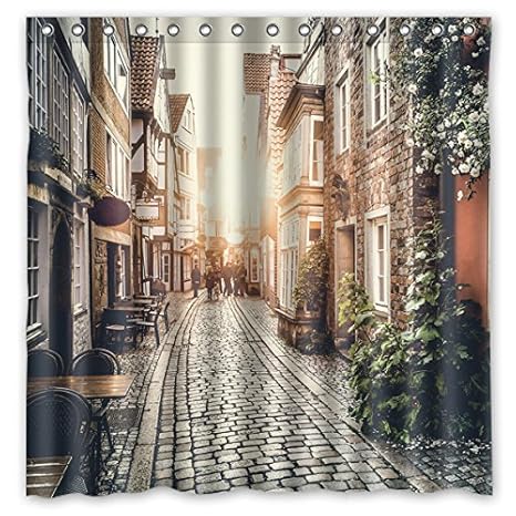 Wellparty Paris Old Street Printed 180x180 Cm Waterproof Polyester