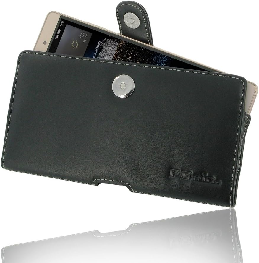 PDAir Huawei P8 max Genuine Leather Case, Leather Pouch Case with Belt Clip Sleeve Pouch [Magnetic Phone Case] | Handmade Premium Horizontal Pouch for Huawei P8 max