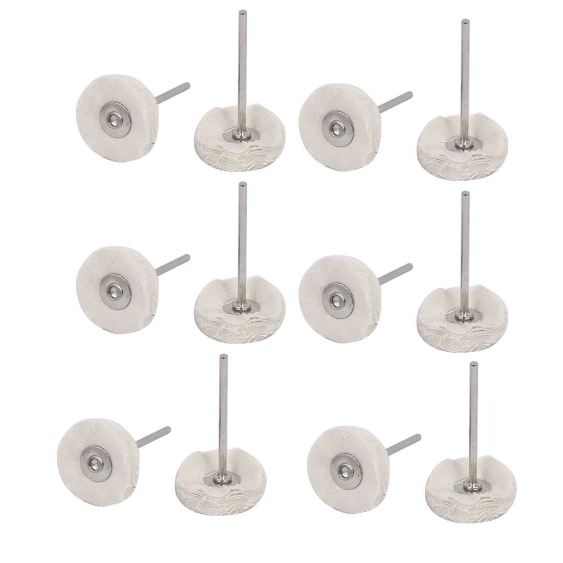 Sourcingmap 25mmx2.3mm Cloth Wheel 2.3mm Metal Shank Polishing Buffing Mop Polisher 12pcs