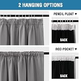 BellaHills 100% Blackout Curtains Black Liner 2 Panels 90x72 Dove Grey view 3