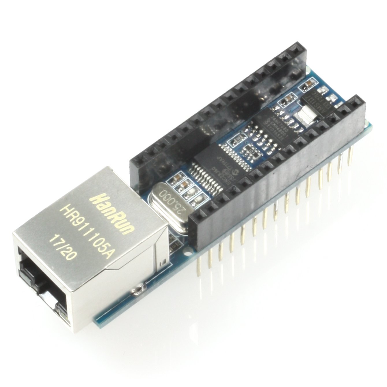 Paradisetronic.com Ethernet Shield Expansion for Arduino Nano with ENC28J60 Controller, RJ45, e.g. for Web Server Applications, Internet of Things (IoT)