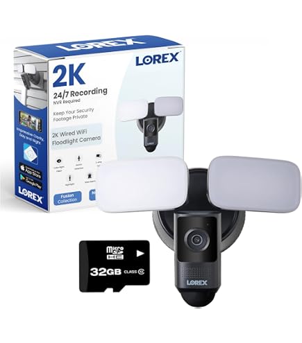 Lorex 2K Indoor WiFi Security Camera - Pet/Baby Monitor With Night Vision, Person Detection & 2-Way Talk (Free 16GB SD Card)