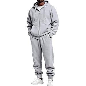 Shiketong Sweatsuits for Men Y2k Leisure Casual Hoodie and Sweatpants Set for Running Airport Workout