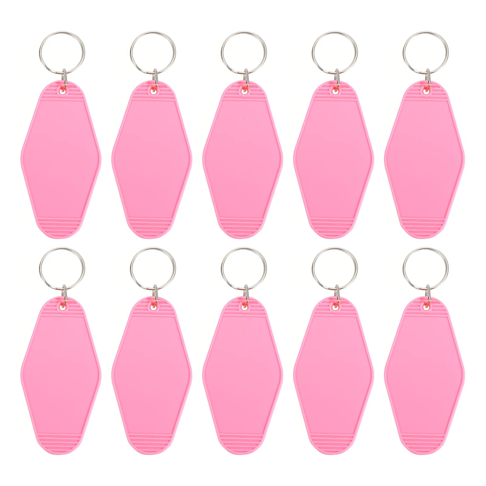 PATIKIL Vintage Motel Keychain, 10 Pack Blank Hotel Keychains Rhombus Retro Key Tag for DIY Crafts Ornament Backpack Luggage Labels Tags, Pink