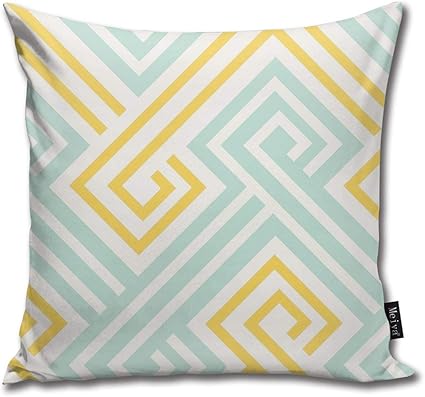 Ameok Design Athena Housse De Coussin Vert Menthe Et Jaune 45 X 45 Cm Amazon Fr Cuisine Maison