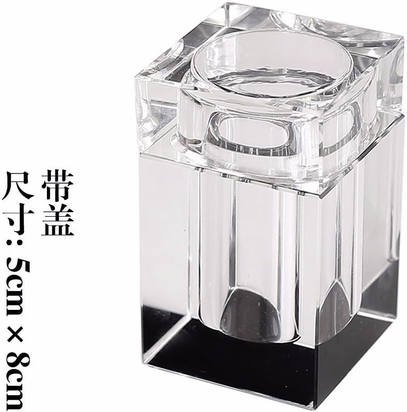Crystal Glass Toothpick Box, Transparent Color Transparent Toothpick Toothpick Holder, Cassette Cover, Crystal Cotton Swab Box,Black
