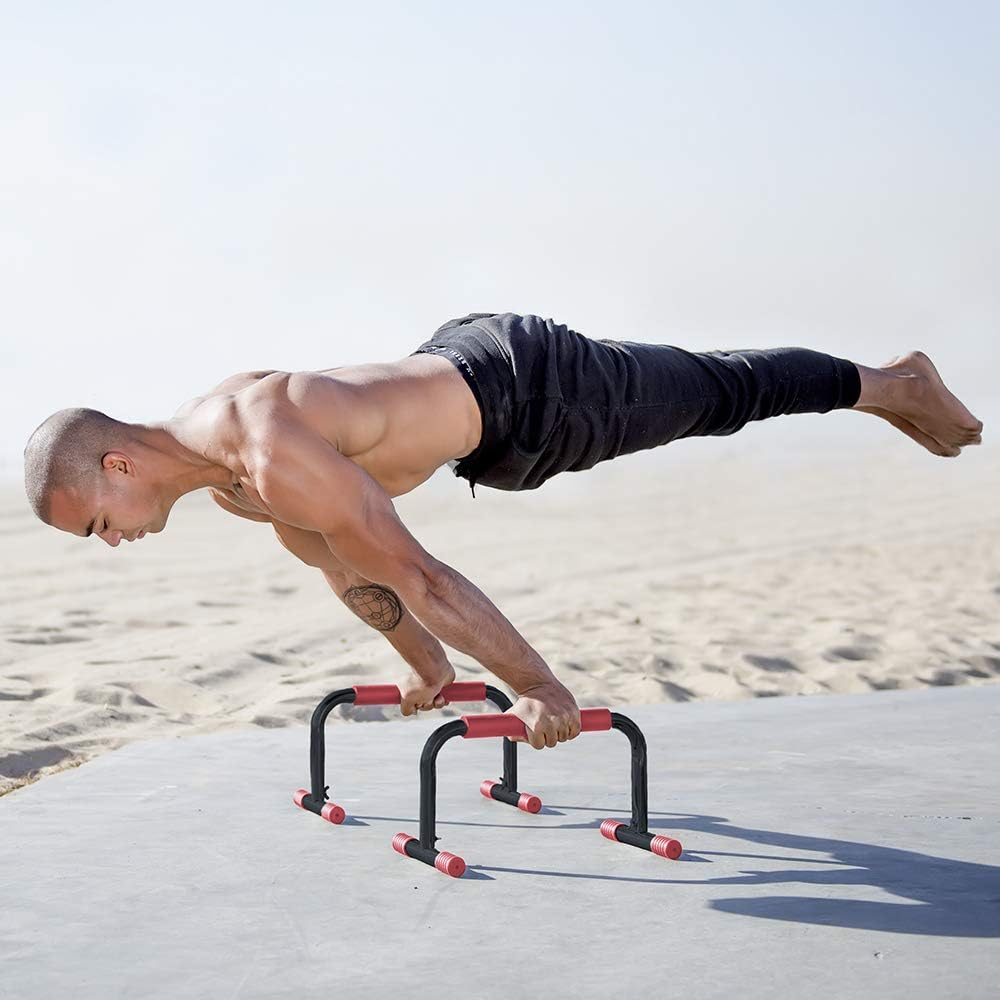 Rubberbanditz Parallettes Push Up & Dip Bars | Lightweight, Non-Slip Parallete Stand for Crossfit, Gymnastics, Bodyweight Training Workouts : Sports & Outdoors