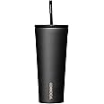 Corkcicle Cold Cup Insulated Tumbler with Lid and Straw, Ceramic Slate, 24 oz – Reusable Water Bottle Keeps Beverages Cold for 12hrs, Hot 5hrs – Cupholder Friendly Tumbler, Lid for Flexible Sipping