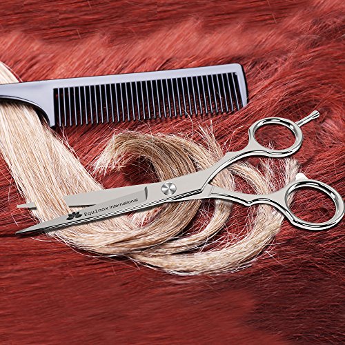 Equinox Barber & Salon Styling Series - Barber Hair Cutting Scissors/Shears - 6.5" Overall Length - Detachable Finger Rest - High Quality Stainless Steel