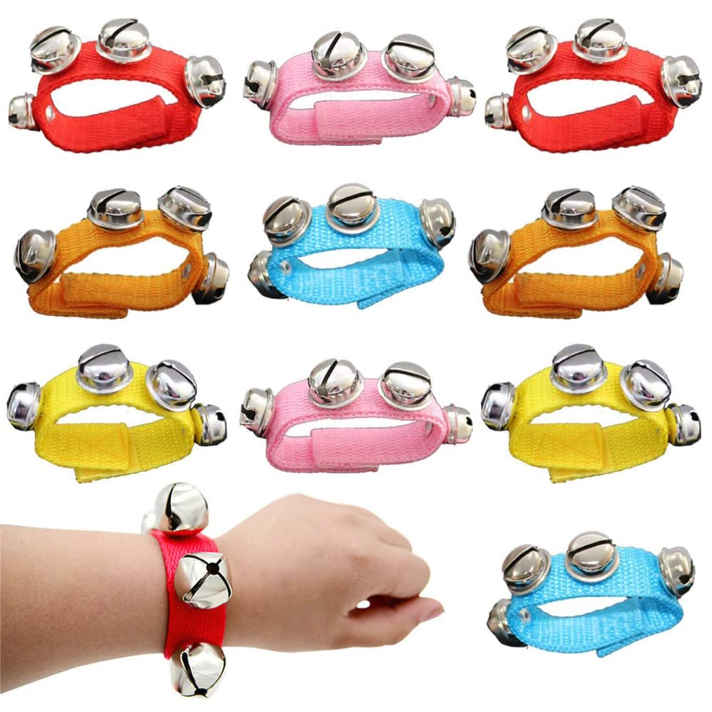 10 PCS Multi Color Musical Rhythm & Nylon Band Ankle Bells for Kids Baby Adult - Perfect for Holidays & Birthday Parties