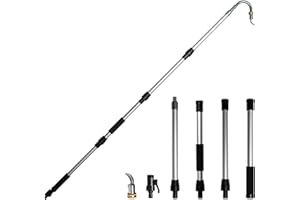 Diivoo Gutter Cleaning Tools from The Ground,Telescopic Gutter Cleaner,Gutter Cleaning Hose Attachment,360° Rotatable Brass S
