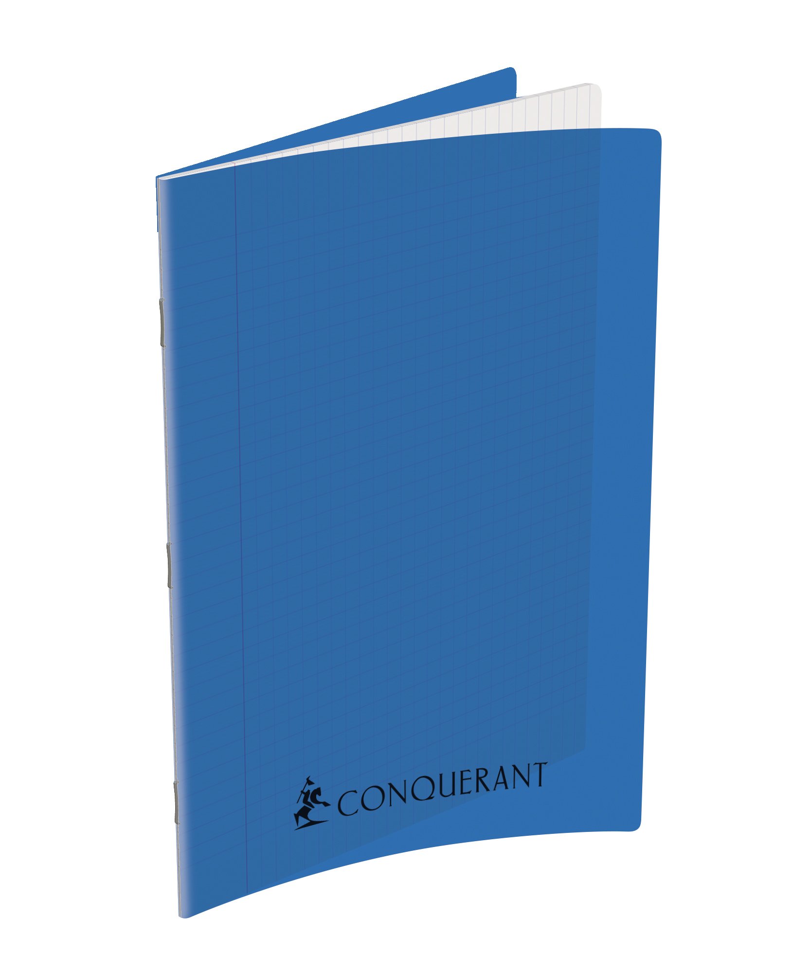 Conqueror 400089767 Stapled Notebook A4 Polypropylene Cover 192 Pages Large Squares Seyès Blue