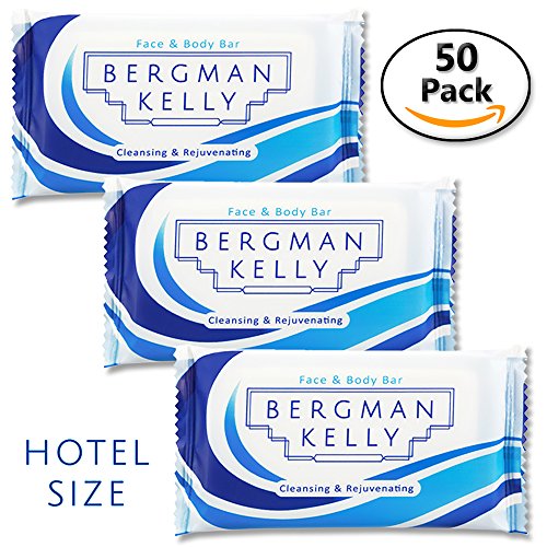 BERGMAN KELLY Travel Soap Hotel Size Guest Bar Soap Bulk Standard 1.0 Oz 50 Pack