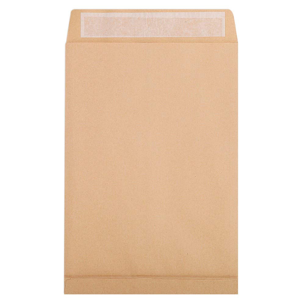 Clairefontaine 17458C - Box of 250 - Brown Kraft Envelopes - Size: E4 - 280x400 mm with 30 mm Gusset - Self-Adhesive - 120g/m² - Manufactured in France — image 1