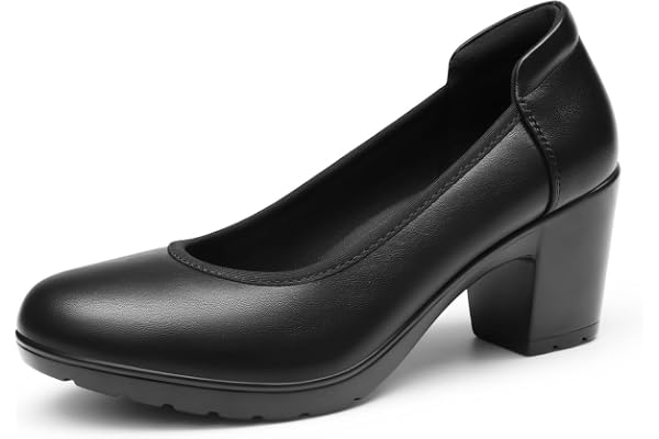DREAM PAIRS Women's Dress Shoes Round Toe Low Block Heels Comfortable Work Pumps