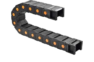 Qimoo 39.38 inch Plastic Drag Chain Cable Carrier, 1m Closed Type Wire Drag Chain Cable Carrier R100 45x60mm Cable Drag Chain