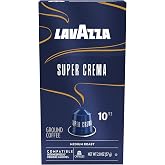 Lavazza Super Crema Aluminum Capsules Compatible with Nespresso* Original Machines, Medium Roast, Arabica and Robusta Blend (10 Capsules)