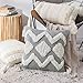 MIULEE Decorative Throw Pillow Cover Tribal Boho Woven Pillowcase with Tassels Diamond Design Super Soft Pillow Sham Cushion Case for Sofa Couch Bedroom Car Living Room 18X18 Inch Gray White