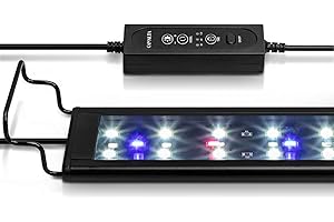 Gamalta Aquarium Light,Full Spectrum Aquarium Light with Expandable Bracket,White Blue Red Green LEDs, Adjustable Timer and Brightness for 18~24IN Fish Tank