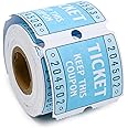 DGBDPACK 250 Raffle Tickets, 50/50 Double Roll Tickets for Raffles, Carnival, Door Prizes and Class Reward (Blue)