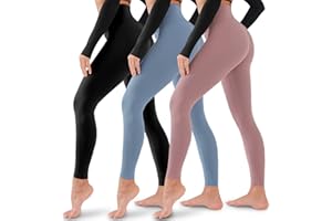 LAITE HEBE 3 Pack Leggings for Women-No See-Through High Waisted Tummy Control Yoga Pants Workout Running Legging