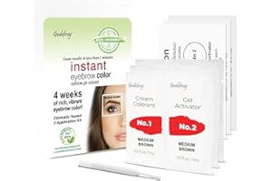 Godefroy Fast Acting Temporary Instant Brow Color, 3 Applications Per Package, Salon Quality Results, Medium Brown