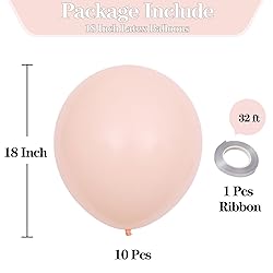 KALOR 18 inch Pastel Orange Balloons, 10pcs Thick