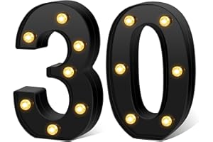 VIHOSE 2 Pcs Led Marquee Number Lights 8.46 Inch Black Light up Numbers Sign 30 40 50 60 for Night Birthday Party Decorations Happy Birthday Led Sign Backdrop Anniversary Wedding Party Wall Decor (30)