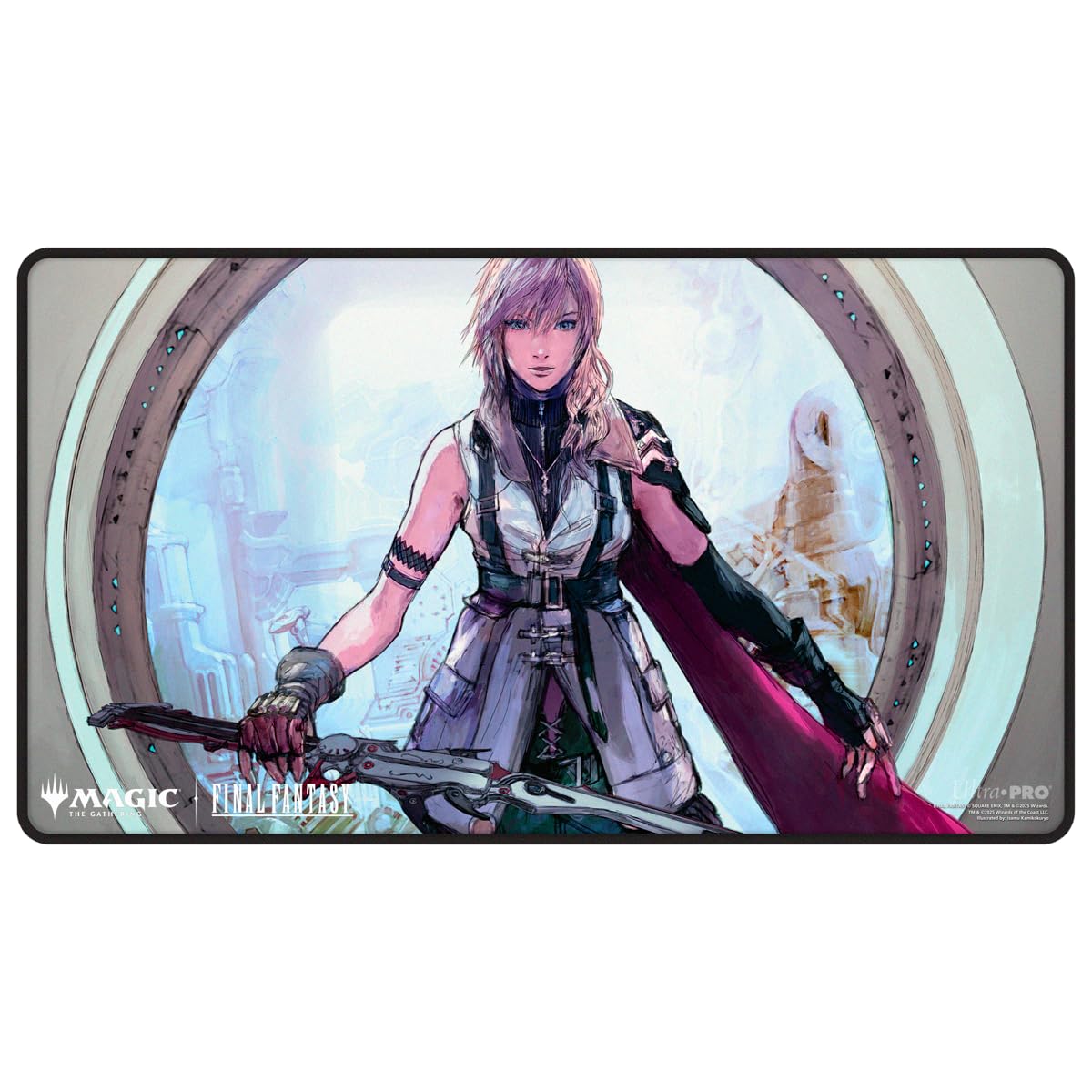 Ultra PRO - Final Fantasy x Universes Beyond Lightning, Army of One Black Stitched Playmat for Magic: The Gathering | Card Game Playmat, Final Fantasy Collectibles, Desk Mat Mousepad