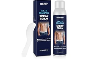 COSMTEK Hair Removal Spray Foam for Men,soothing & Effective & Painless Depilatory Cream for Unwanted Male Hair,facial,pubic Hair,private,underarm,Chest,Back.(5.07oz)