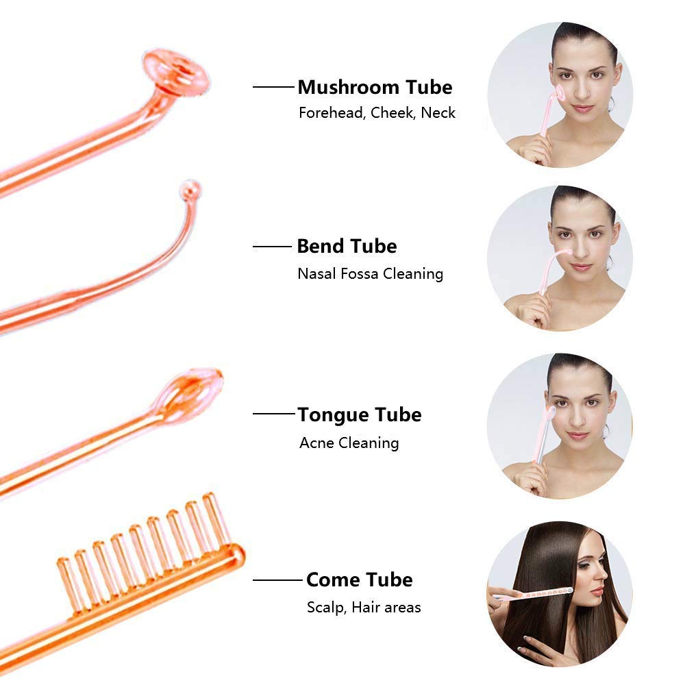 High Frequency Facial Machine, MQ Portable High Frequency Wand Skin Tightening Acne Spot Wrinkles Cellulite Remover Treatment Puffy Eyes Beauty Therapy Handheld Body Care Facial Machine Christmas Gift: Beauty
