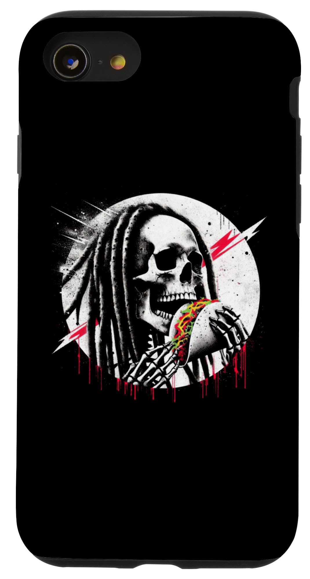 iPhone SE (2020) / 7 / 8 Rasta Skeleton Eating Tacos - Creepy Monster Halloween Lover Case