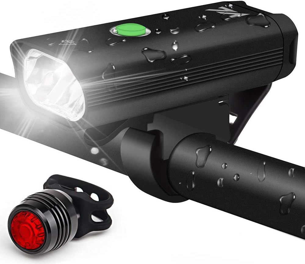 VICTGOAL Bike Lights Front and Back USB Rechargeable Bright Bicycle Light Set Front and Rear Light IPX5 Waterproof Cycling Camping LED Flashlight Runtime 8+ Hours 400 Lumen