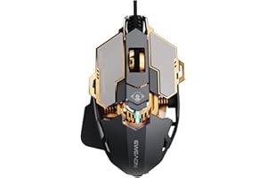 SEUNKWANG EWEADN G5 Wired Gaming Mouse, Ergonomic RGB Computer Mouse, 12800 Adjustable DPI, 9 Programmable Macro Buttons with