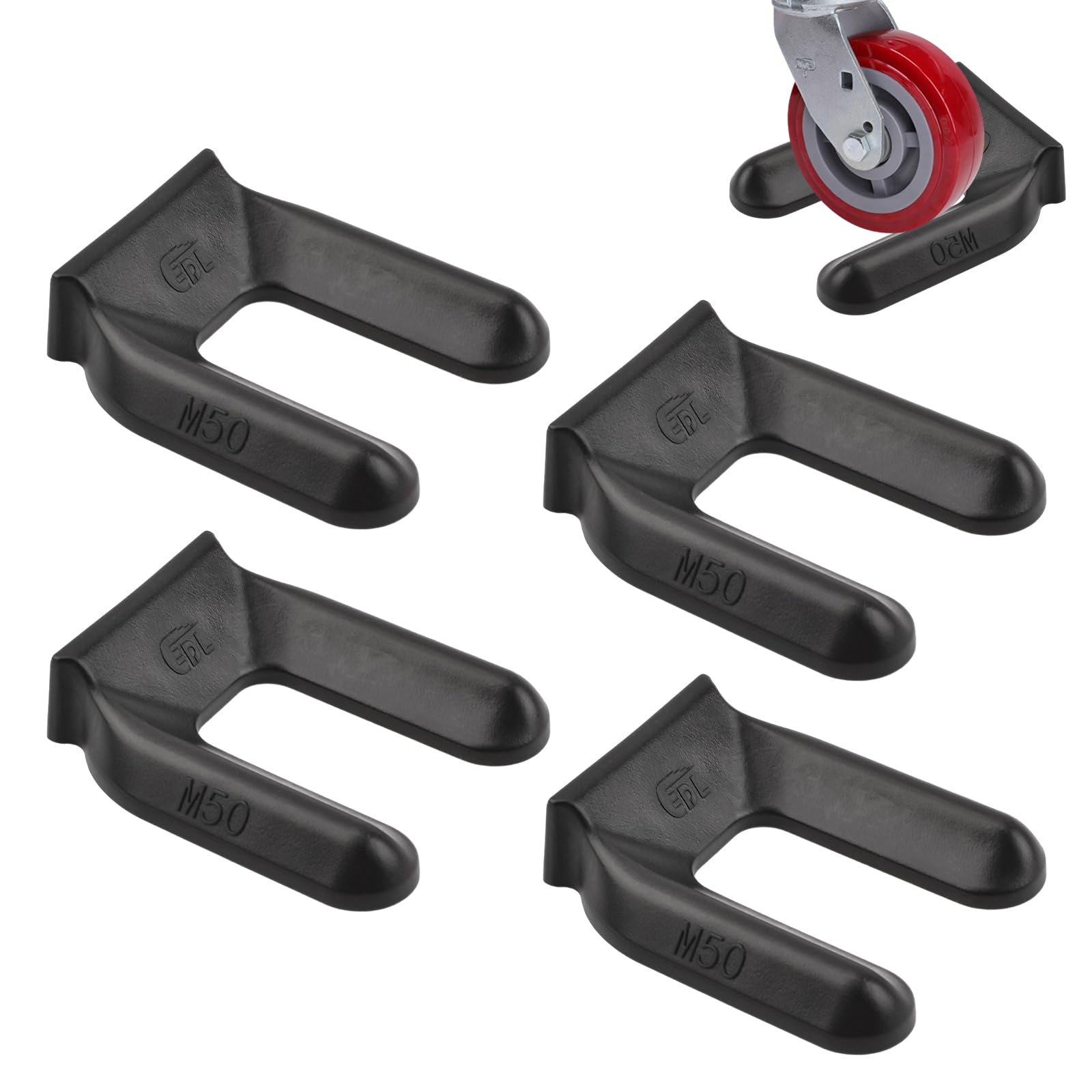 UFURMATE Chair Wheel Stopper, 4Pcs Plastic Furniture Coasters Wheels Stoppers No Lift Furniture Wheel Stoppers Non Slip Furniture Caster Pads for Chair Sofa Appliances (Black)