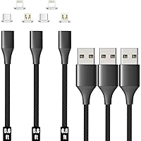 NetDot Magnetic Charging Cable, Gen10 3 Pack (6.6ft) 3in1 Max 18W Fast Charging Magnetic Phone Charger and Data Transfer Magn