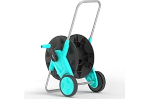 HOZCART Portable Garden Hose Reel Cart, Hold Up to 75-100 Ft of 5/8 Inch Hose,Garden Water Pipe Holders Mobile Tools with 2 Wheels for Outside Hose Storage