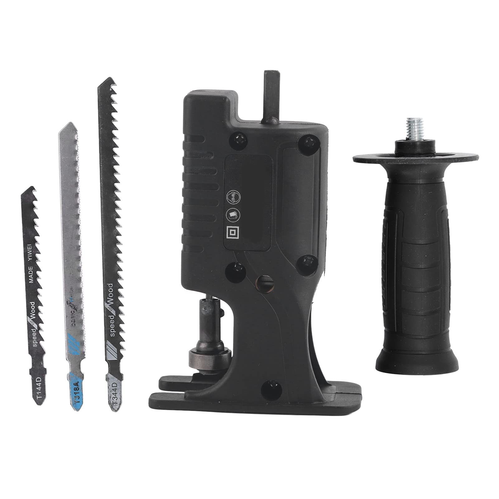 Electric Drill to Reciprocating Saw Adapter Kit Converts Power Drill into Reciprocating Saw for Wood, Plastic & Metal Pipe Cutting, Includes Saw Blades & Conversion Head