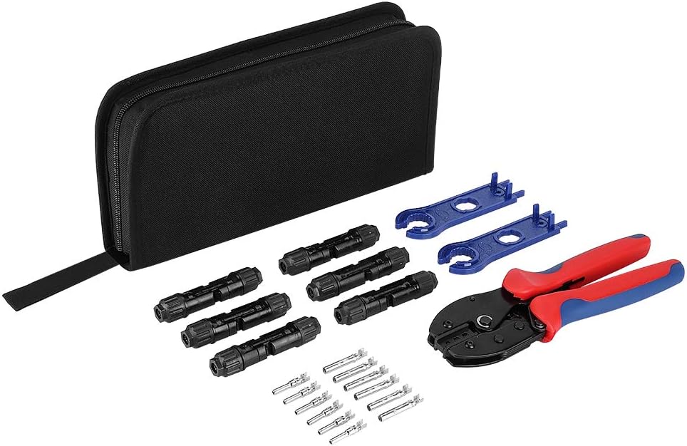 BougeRV Solar Connectors Crimper Tool Kit for 10/11/12/13 AWG Solar Panel Wire 6 Pairs Solar Panels Connector Male Female and 1 Pair Solar Connector Spanner Assembly Tools: Garden & Outdoor