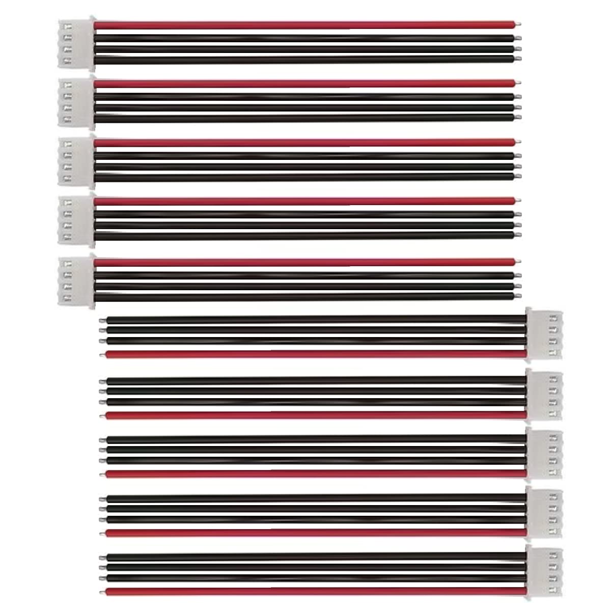 FLY RC 3s Lipo Battery Balance lead Charger Silicon Cable Wire JST XH Connector Adapter Plug for Li-Po Batteries(10pcs 3s 4pin)
