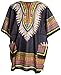 Ragstock Traditional African Print Unisex Dashiki, Black