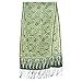 NOVICA Artisan Handmade Silk Batik Scarf Floral Green Indonesia Accessories Scarves Patterned Desert Sage 'Royal Java Green'