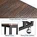 VASAGLE End Table, C Shaped TV Tray with Metal Frame Rolling Casters, Industrial Side Table for Living Room Bedroom, 19.7 x 13.8 x 23.6 Inches, Dark Walnut and Black