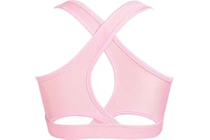 Loloda Kids Girls' Sleeveless Keyhole Back Crop Top Dance Gym Yoga Workout Sport Bra Camisole Dancewear