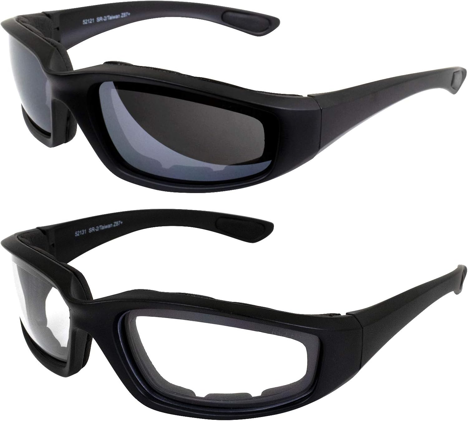 2 Pairs of Raze Eyewear SR2 ANSI Z87 Safety Glasses Black