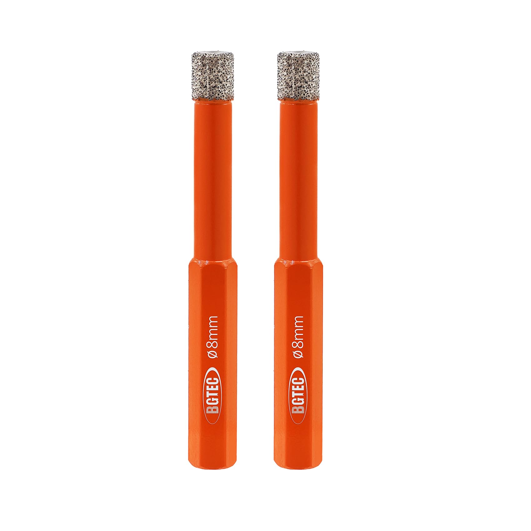 BGTEC Dry Diamond Core Drill Bits 2pcs 8mm Tile Drill Bits with Hex Shank for Granite Marble Porcelain Tile Ceramic Masonry — image 1